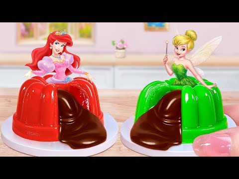 Princess & Fairy Cake Jelly💚Making Beautiful Miniature Disney Princess Cake Decorating😍Mini Cakes