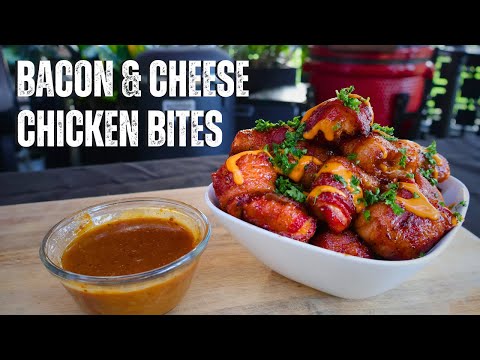 BEST BBQ APPETIZER! Bacon Wrapped Chicken Cheese Bites