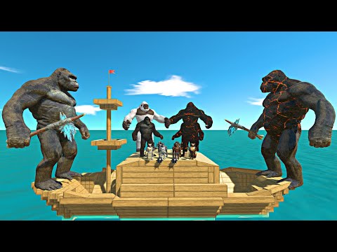 Volcanic War on Ship | Mutant Primates vs Volcano Itself - Animal Revolt Battle Simulator