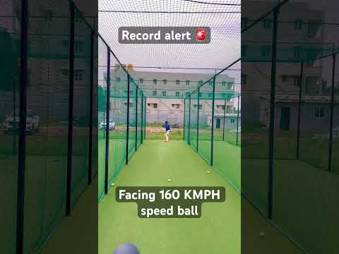 Record alert🚨facing160 KMPH speed ball on the bowling machine #cricket #speed #shorts #ipl #record