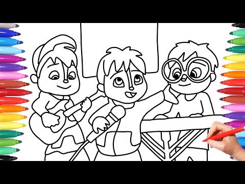 ALVINNN AND THE CHIPMUNKS // COLORING ALVINNN THEO SIMON ROCK BAND // THE CHIPMUNKS ROCK N ROLL