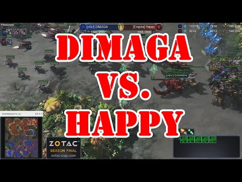 #300 Happy (T) vs. DIMAGA (Z)  ZOTAC StarCraft II Cup Season Final 2