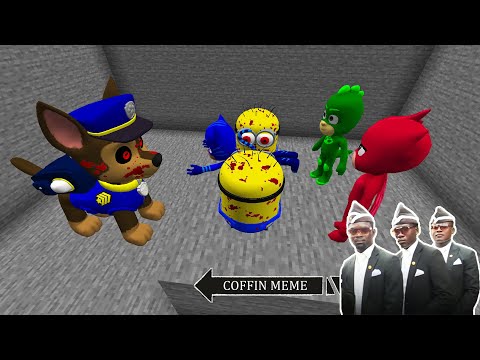 This is SUPER PAW PATROL.EXE vs PJ MASKS in Minecraft - Coffin Meme