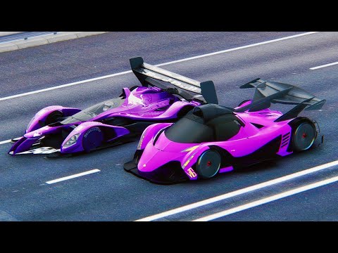 Red Bull X2022 GTR Concept vs Devel Sixteen GTR Concept at Top Gear Track