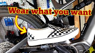 Can you ride MTB flat pedals with any shoes?