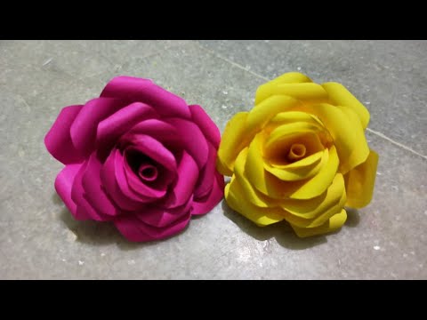 Rose Craft||Low Cost DIY||Simple Rose Flower Using Paper||Ravali Reddy