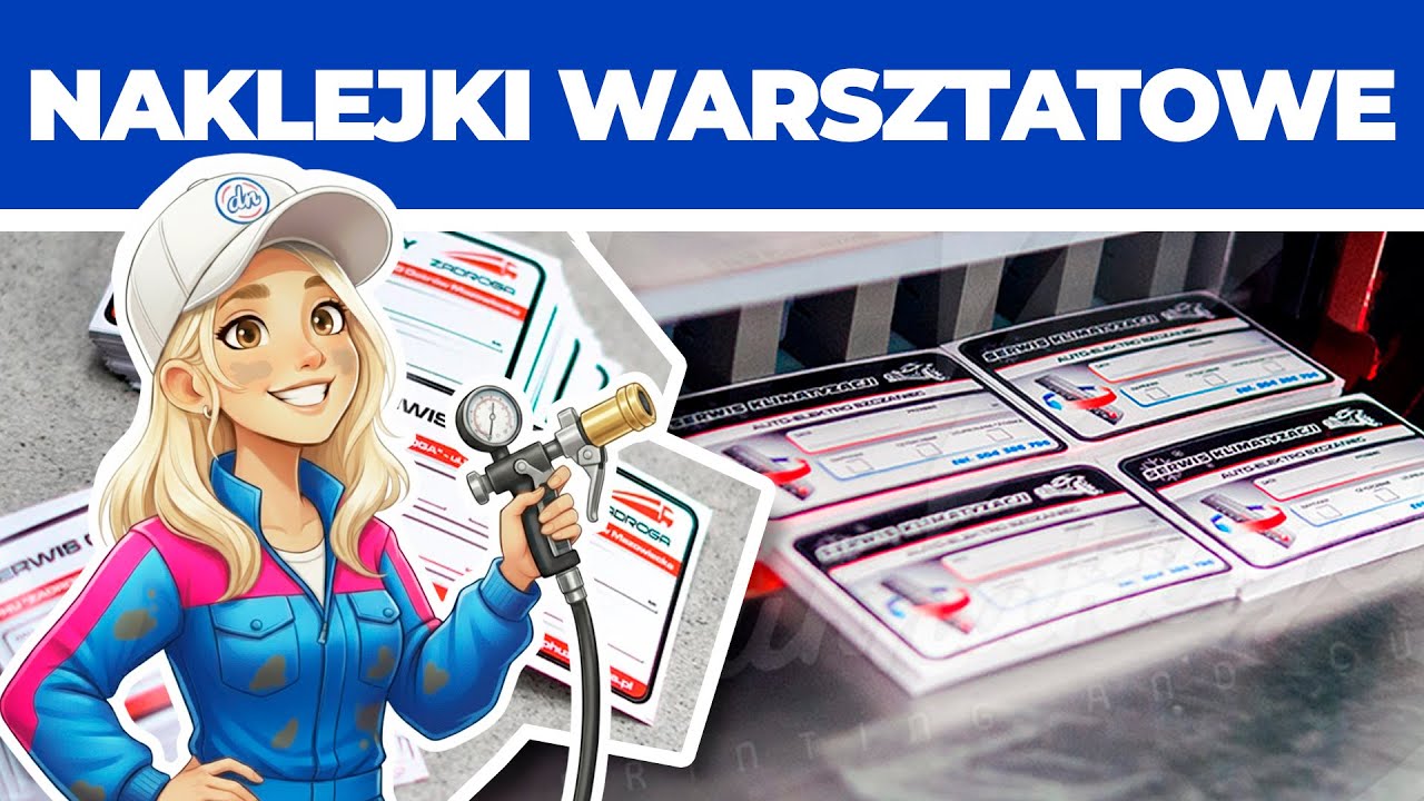 Naklejki warsztatowe, druk naklejek na serwisów i warsztatów - #druknaklejek #naklejki #drukarnia
