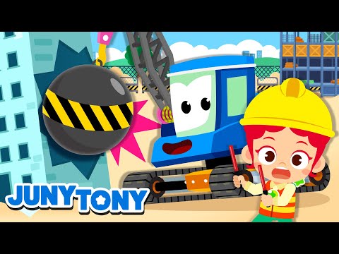 *NEW* Construction Vehicles | Bulldozers, Excavators, Cranes | Vehicle Song for Kids | JunyTony