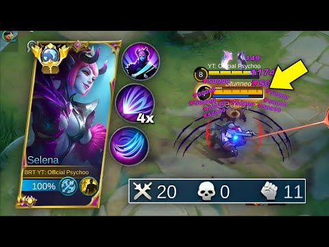 SELENA NO SKIN MVP GAMEPLAY + 20 KILLS (LEGENDARY) = 50,000 DAMAGE 🔥 | TOP 1 GLOBAL SELENA