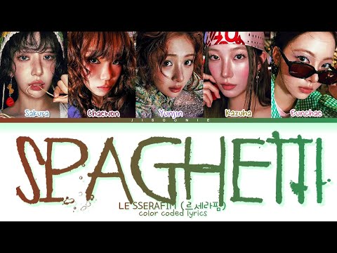 LE SSERAFIM SPAGHETTI (Member ver.) Lyrics (Color Coded Lyrics)