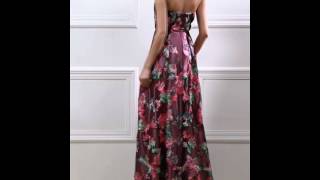 Dresswe Classic Sweetheart Printed A-Line Floor Length Zipper-Up Evening Dress