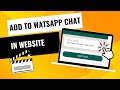 How to Add Whatsapp Chat to HTML Website (Easy 2024).