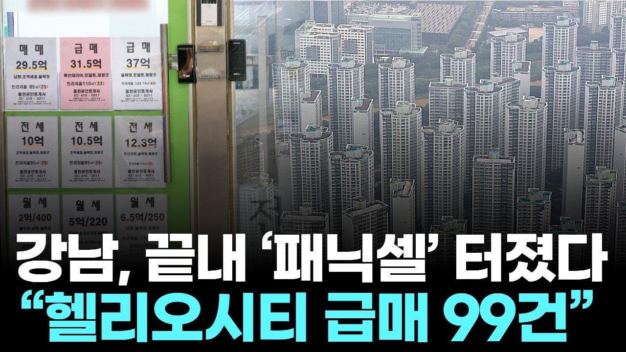 강남, 끝내 ‘패닉셀’ 터졌다 …“헬리오시티 급매 99건” 파장