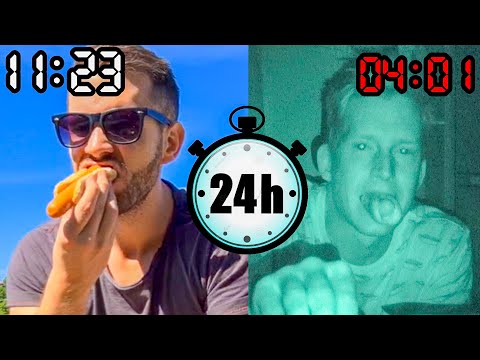 Äter en korv med bröd VARJE timme i 24 timmar!