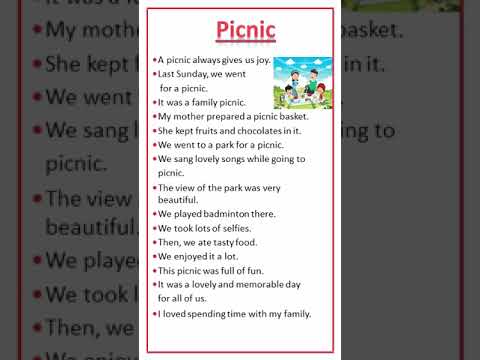 essay on Picnic | A Picnic #essaywriting#essa#englishessay#youtubeshorts #shorts#easytolearn&write