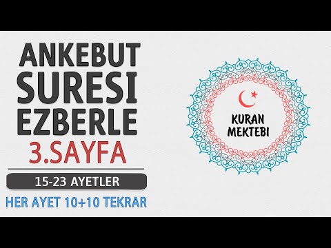 Ankebut suresi 3.sayfa ezberle 10 tekrar+10 tekrar