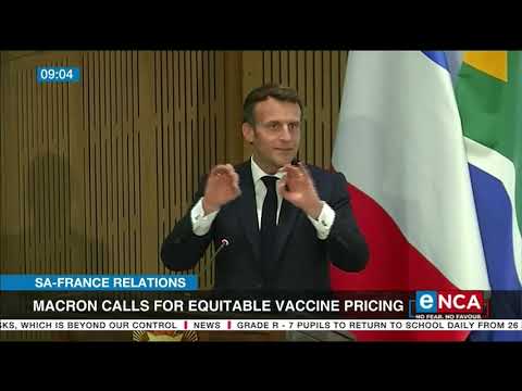 Macron calls for equitable vaccine pricing