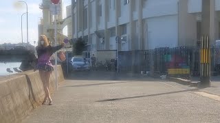 #美脚 #miniskirt #ぱんちら #ミニスカート #強風　強風でミニスカート2