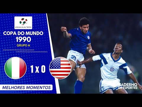 ITÁLIA 1 X 0 ESTADOS UNIDOS -  COPA 1990 - 2ª RODADA GRUPO A - MELHORES MOMENTOS - MANCHETE
