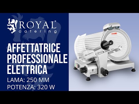 Video - Affettatrice professionale elettrica - 250 mm - 320 W - Fino a 12 mm