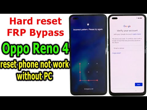 Oppo Reno 4 Android 12 How to Hard reset/FRP Bypass/Google Account Lock without PC