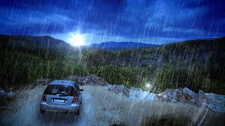 Heavy Rainfall on Car Sleep Sounds | Rain White Noise 10 Hours | Use for Sleeping, Studying