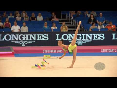 Azem AZHYBEKOVA (KGZ) 2015 Rhythmic Worlds Stuttgart - Qualifications Ribbon