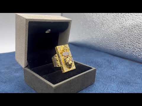 Male golden a-462 gold forming lion men ring