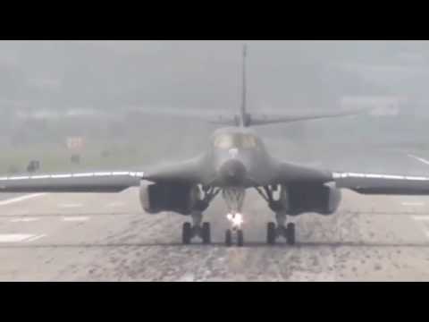 RAW USA B1 Nuclear Bomber 2nd Flyover South Korea Breaking News September 21 2016 Video