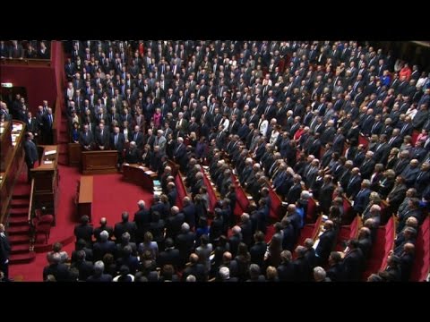 French lawmakers sing the national anthem