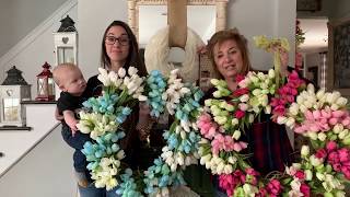Tulip Wreath Tutorial: Priscilla &amp; Chelsea-The Real Housewives of Cross Stitch