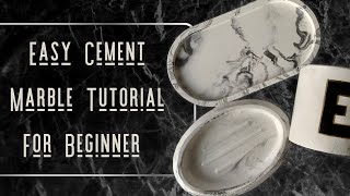 Easy Concrete Marble Trinket Tray | Soap Dish | Cylinder Holder For Beginner | Cement Craft
