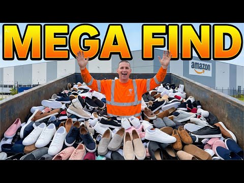 AMAZON DUMPSTER DIVING MEGA FIND😲BRAND NEW SHOES AND SLIPPERS CHUCKED AWAY, DUMPSTER DIVING UK
