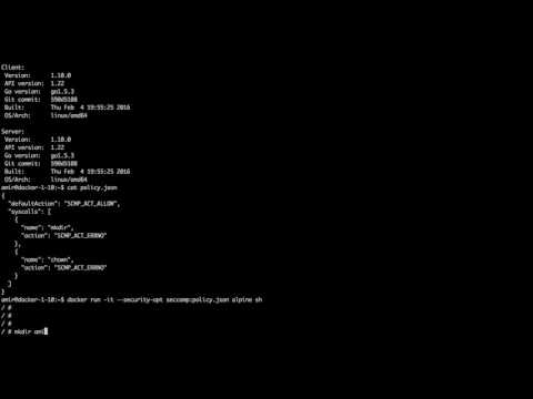 Demo of seccomp in Docker 1.10
