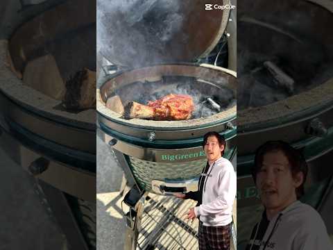 Tomahawk steak on Big Green Egg #charcoalgrills