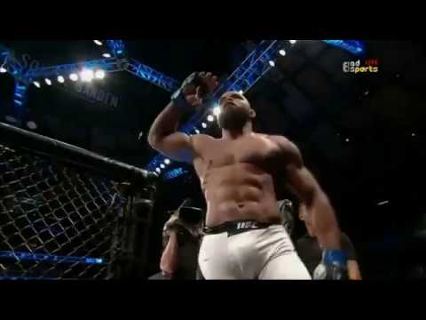 Yoel Romero does a round off and backflip
