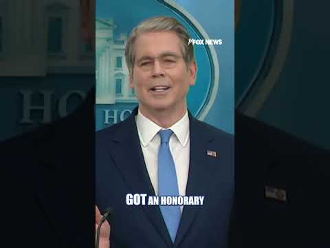 CALL ME DR BESSENT: Treasury secretary opens briefing with laughter #politics #shorts #funny