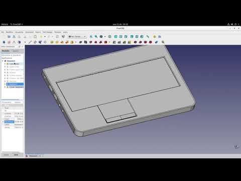 Open Source Laptop Chassis Designs - 3D FreeCad setup of the draft design