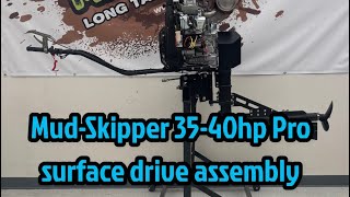 Mud-Skipper 35-40hp Pro surface drive mud motor assembly with Vanguard V twin