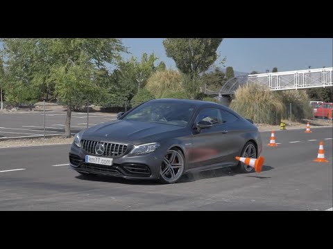 Mercedes-AMG C 63 S Coupé (2018) –  Maniobra de esquiva (moose test) y eslalon | km77.com