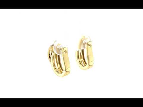 9ct Yellow Gold Diamond Set 4 Strand Cross Over Hoop Earrings - 05530756 | Johnsons Jewellers