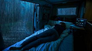 Heavy Rain & Thunder on Car | Fall Asleep in Minutes with Powerful Thunder Sounds