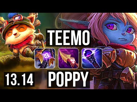 TEEMO vs POPPY (TOP) | 2.8M mastery, 1600+ games, 4/2/8 | KR Master | 13.14