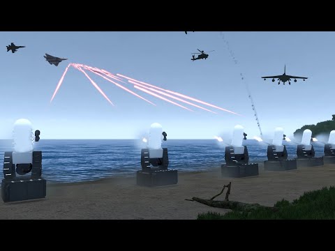 C-RAM Air Defense System Shot Down Incoming Enemy Combat Plane and Attack helicopters | ArmA 3