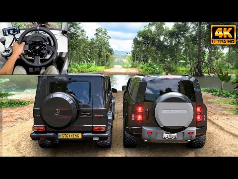 1300HP Mercedes Benz G65 AMG & 1300HP Land Rover Defender | Forza Horizon 5 | Thrustmaster T300RS GT