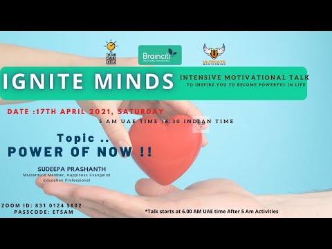Power of Now : ET 5 AM By BrainCiti : Ignite mind session by Sudeepa Prashanth