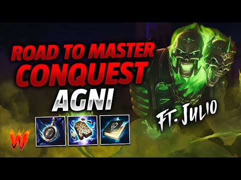 AGNI, PUEDES JUGAR OTRA COSA? GRACIAS ft. Julio - Warchi - Smite Road to Master Conquest
