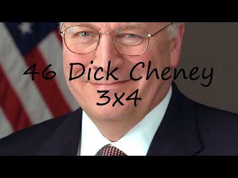 How to pronounce 46 Dick Cheney 3x4 in English?