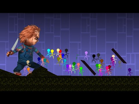 Escape Killer Chucky Doll Or DIE!! Algodoo Stickman - Stickman Run -Survival Marble Race in Algodoo