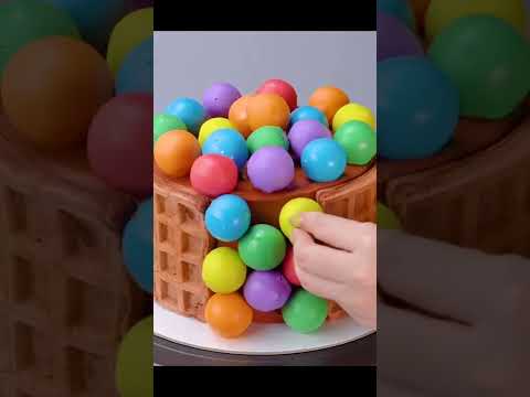 Amazing Chocolate Waffle Rainbow Cake Decorating Tutorial #shorts #trending #cake #bakingadream